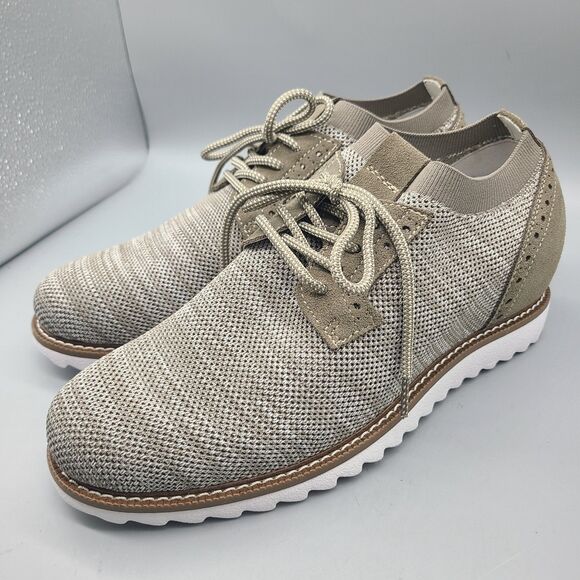 CALTO Mens Invisible Height Increasing Elevator Shoes Beige Lightweight sz 7 NEW main image 7